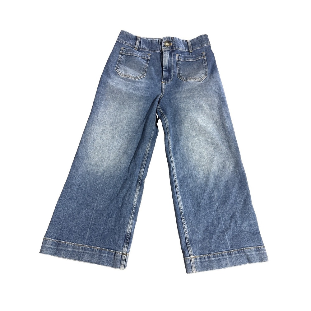 Pilcro Anthropologie Jeans Womens 29 Petite 29P Wide Leg Crop The Skipper Jeans